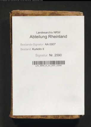 Heberegister der Kellnerei Kempen und Oedt