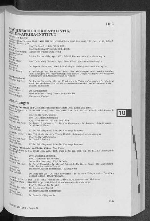 Fachbereich Orientalistik / Asien-Afrika-Institut