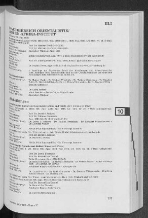 Fachbereich Orientalistik / Asien-Afrika-Institut