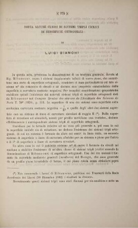 Sopra alcune classi di sistemi tripli ciclici di superficie ortogonali.