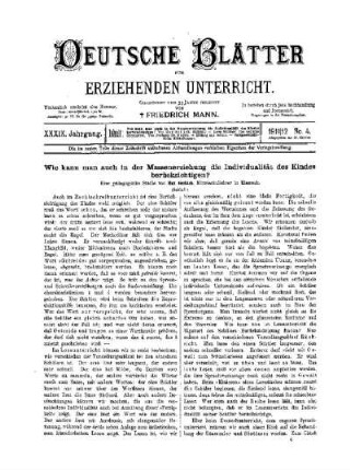 Wie kann man auch in der Massenerziehung die Individualität des Kindes berücksichtigen? : (Schluß)