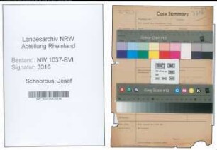 Entnazifizierung Josef Schnorbus , geb. 15.07.1897 (Vollziehungsbeamter)