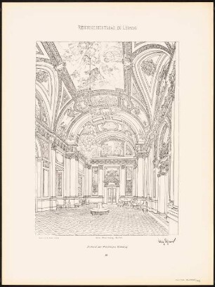 Reichsgericht, Leipzig: Tafel 80: Festsaal der Präsidentenwohnung (Perspektivische Ansicht) (aus: Der Reichsgerichtsbau zu Leipzig, Berlin 1898)
