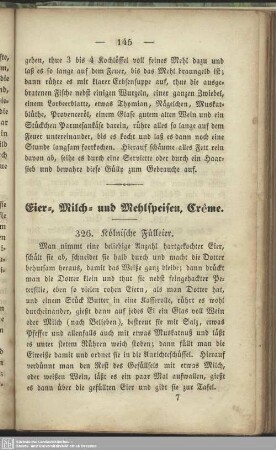 Eier-, Milch- und Mehlspeisen, Crême