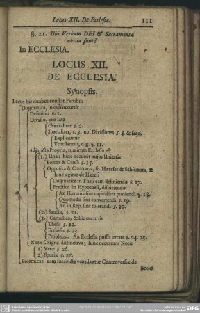 Locus XII. De Ecclesia