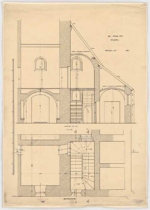 Evangelische Kirche, Maltsch: Grundriss OG und Schnitt C-D 1:20