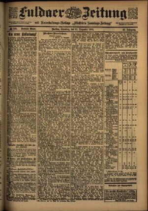 Dritte Ausgabe vom Samstag, den 21. Dezember 1901.