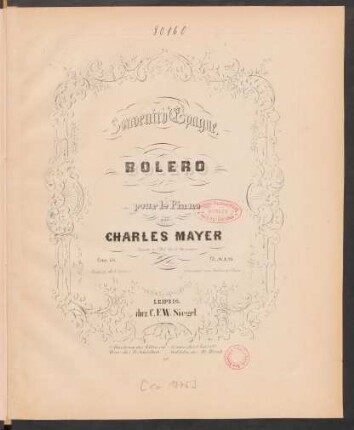 Souvenir d'Espagne. : bolero pour le piano ; Oeuv. 118.