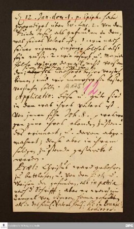 Disposition der Predigt von August Hermann Francke über Lk 2 am 12.01.1721.