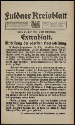 Ausgabe vom Mittwoch, den 24. März 1915.