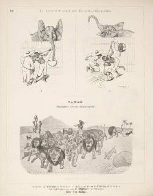 "Der boshafte Elephant, oder: Das gestörte Gleichgewicht" "Am Abend (Afrikanisches Zukunfts-Stimmungsbild)"