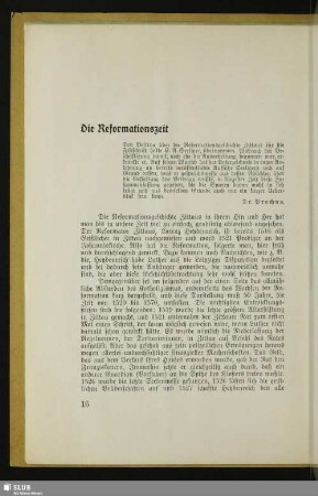 Die Reformationszeit