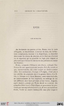 XVIII. Les Romains