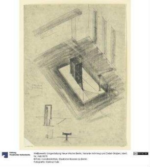 Wettbewerb Umgestaltung Neue Wache Berlin, Variante mit Kreuz und Detail-Skizzen