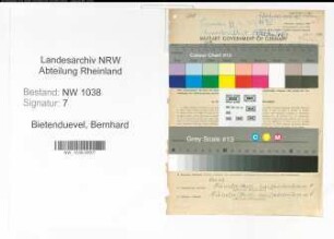 Entnazifizierung Bernhard Bietenduevel , geb. 13.04.1894 (Beamter)