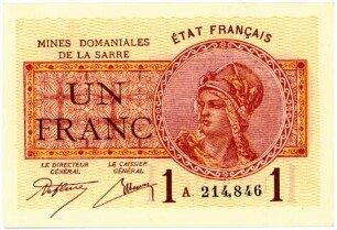Geldschein, Francs (FRF), 1920 - 1930