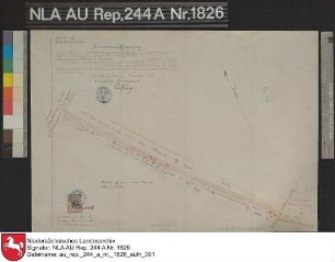 Plan von einem Teil der Gemarkung WALLE Kolorierte Zeichnung hrsg. vom Katasteramt Aurich Papier auf Leinen Format 46,0x32,5 M 1:2.000