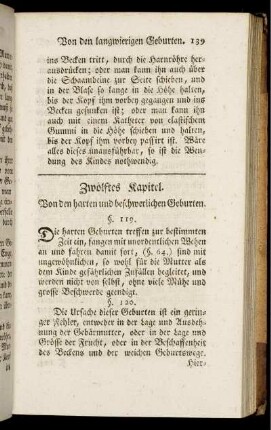Zwölftes Kapitel. Von den harten und beschwerlichen Geburten.