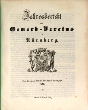 Jahresbericht des Gewerb-Vereins in Nürnberg. 1855