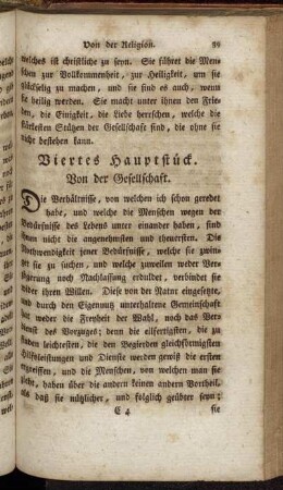 Viertes Hauptstück. Von der Gesellschaft.