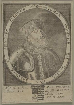 Bildnis des Iohan Friderich I., Kurfürst von Sachsen