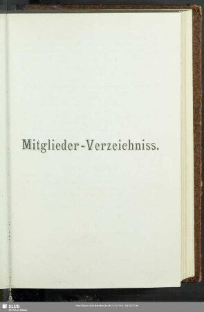 Mitglieder-Verzeichniss