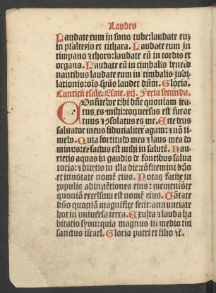 Canticum esaie ... Feria secunda.