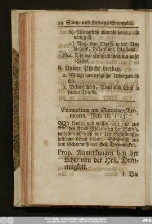 Evangelium am Sonntage Trinitatis. Joh. III, 1 - 15.