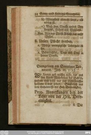 Evangelium am Sonntage Trinitatis. Joh. III, 1 - 15.