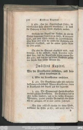 Zwölftes Kapitel. Wie die Krankheiten entstehen, und denselben vorzubeugen ist.