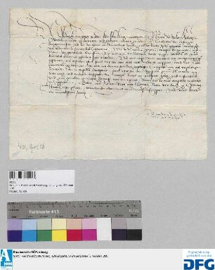 König Friderich III. gebietet der Stadt Nürnberg, seinem Bevollmächtigten Lucas Kempnater den Rest der Reichssteuer auszubezahlen.