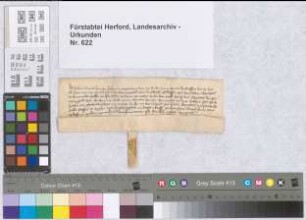 Lehensrevers des Knappen Johann Nevel für die Äbtissin von Herford über sein Lehengut.