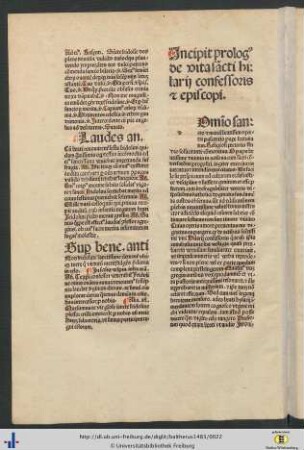 Incipit prologus de vita sancti hilarii confessoris et episcopi.