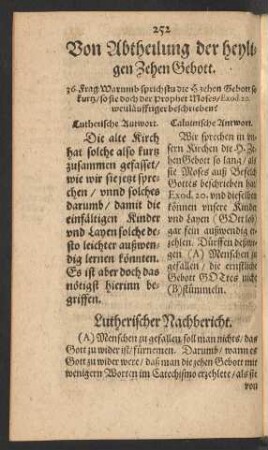 Von Abtheilung der heyligen Zehen Gebott.