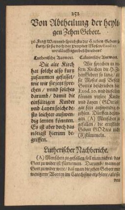 Von Abtheilung der heyligen Zehen Gebott.