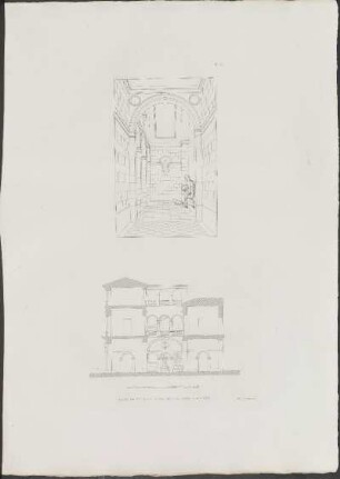 Pl. 23. Coupe Et Vue D'Un Palais Près Du Corso A Messine.