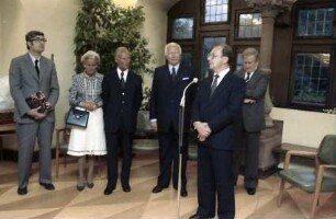 Freiburg: Rathaus, Späth, Böhme, Oberbürgermeister Keidel, Frau Keidel, Lugger, Graf