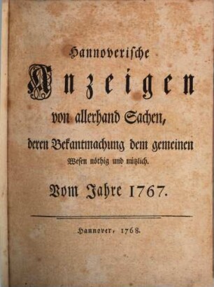 Hannoverisches Magazin. 5. 1767