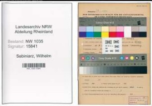 Entnazifizierung Wilhelm Sabiniarz , geb. 26.03.1890 (Schmied)