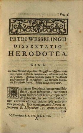 Dissertatio Herodotea : Ad Ti. Hemsterhusium V. C.