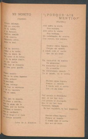 "¿Porque ais mentio" : (Zamba)