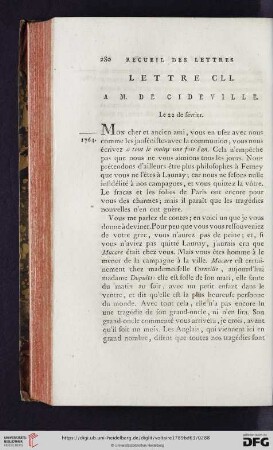 (Lettre CLI - CLX)