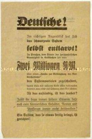 Aufruf der Deutschnationalen Volkspartei zur Reichstagswahl am 31. Juli 1932