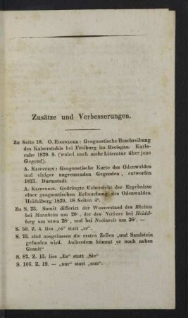 Zusätze und Verbesserungen.