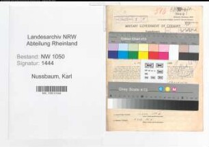 Entnazifizierung Karl Nussbaum , geb. 22.12.1906 (Angetellter)