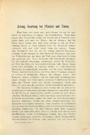 Biologische Studien, 2. Artung und Entartung
