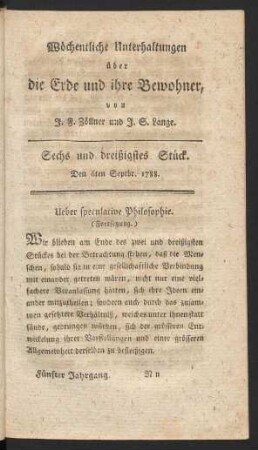 Sechs und dreißigstes Stück