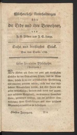 Sechs und dreißigstes Stück