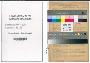 Entnazifizierung Ferdinand Vorstheim , geb. 25.08.1904 (Kaufmaennischer Angestellter)