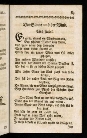 83-84, Die Sonne und der Wind. Eine Fabel